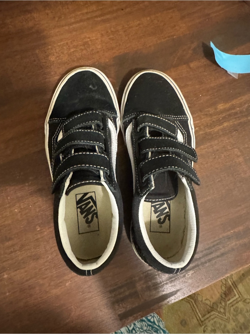 Vans Black and White Triple Strap Skate Shoes